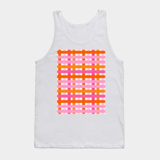 Pink and Orange, Check, Plaid Tank Top